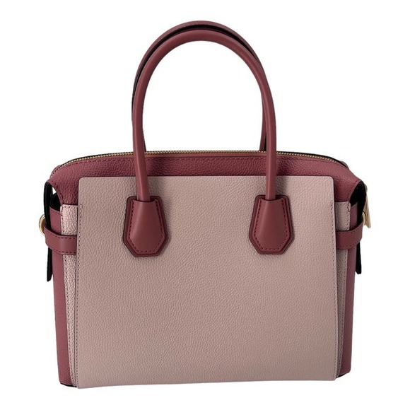 Michael Kors Mercer Belted MD Satchel Pink Blush Pebbled Leather Bag NWT - Picture 2 of 12